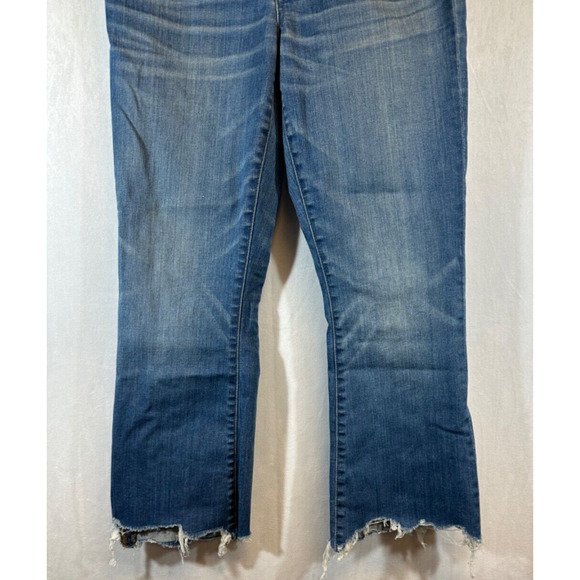 Madewell Jeans Womens 27 Blue Cali Demi Boot Cropped Button Fly Distressed B14 - Picture 2 of 7
